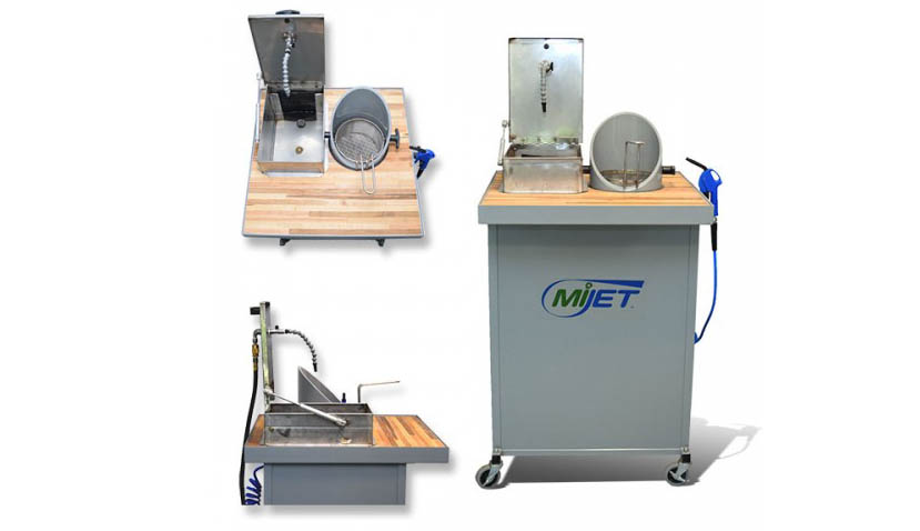 8 inch Diameter MiJET Wash Stations with Stainless Steel Dip Container